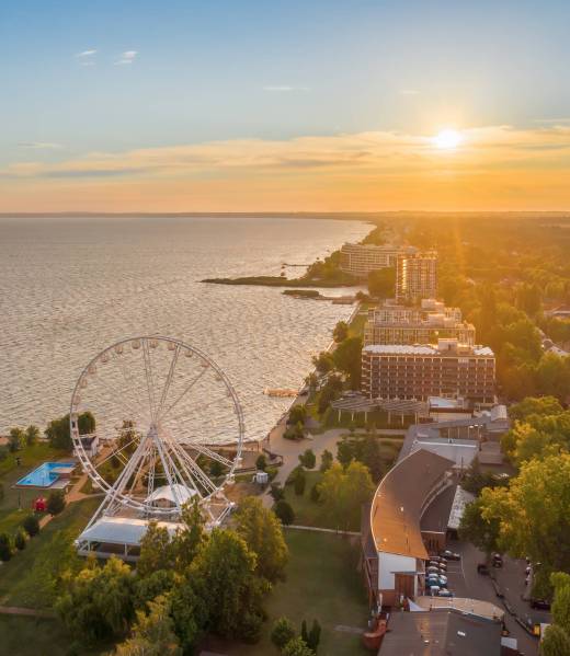 Siofok,Gold,Coast,And,Ferris,Wheel.,This,City,Is,The